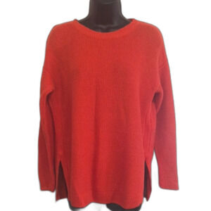 Polo Ralph Lauren Shirt Size Med Women's Orange Crochet 100% Linen Sweater